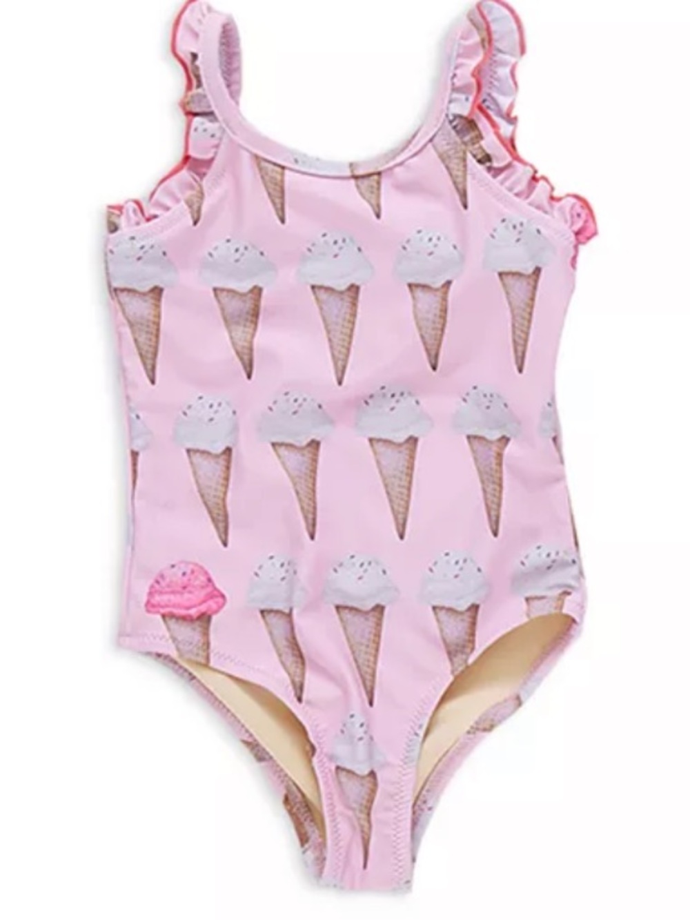 Pink Chicken Claire One-Piece Swimsuit Neapolitan Ice Cream Girls Size 2Y